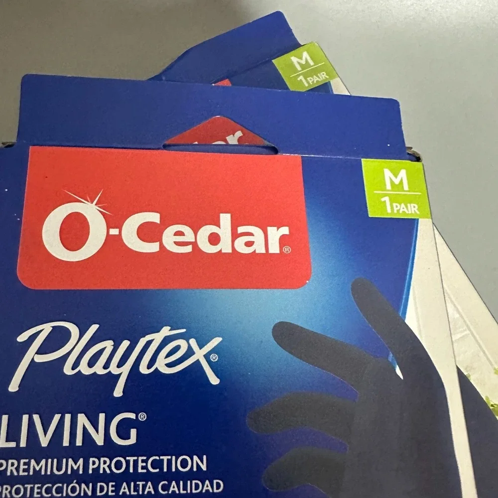 Lot of 3 O-Cedar Playtex Living Premium Protection Reusable Gloves Blue Size M